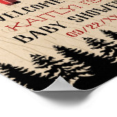 森素朴バッファロープレイドワイルドワンベイビーシャワー ポスター (角)