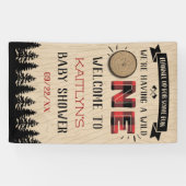 森素朴バッファロープレイドワイルドワンベイビーシャワー 横断幕 (横)