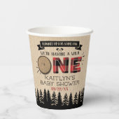 森素朴バッファロープレイドワイルドワンベイビーシャワー 紙コップ (裏面)