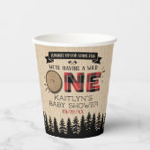 森素朴バッファロープレイドワイルドワンベイビーシャワー 紙コップ (正面)