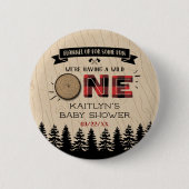 森素朴バッファロープレイドワイルドワンベイビーシャワー 缶バッジ (正面)