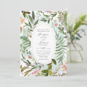 森素朴フローラ緑結婚式招待状 招待状 (スタンド正面)