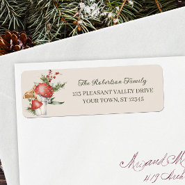 森素朴マッシュルームのクリスマス差出人住所 ラベル