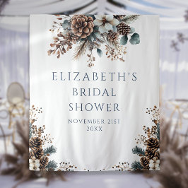 森素朴冬ブライダルシャワー写真の背景 タペストリー