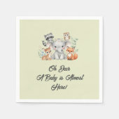 森素朴動物の緑のパーティー食器 スタンダードカクテルナプキン (正面)