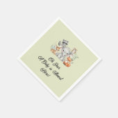 森素朴動物の緑のパーティー食器 スタンダードカクテルナプキン (角)