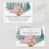森素朴動物の鹿がフローラの赤ちゃんシャワー エンクロージャーカード (正面/裏面)