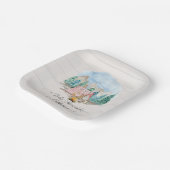 森素朴動物の鹿がフローラの赤ちゃんシャワー ペーパープレート (傾斜あり)