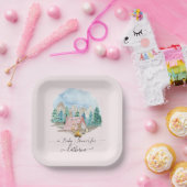 森素朴動物の鹿がフローラの赤ちゃんシャワー ペーパープレート (パーティー)