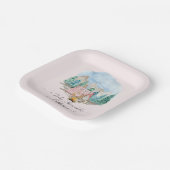 森素朴動物の鹿がフローラの赤ちゃんシャワー ペーパープレート (傾斜あり)