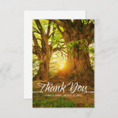森素朴夏の木の緑の国の結婚式 サンキューカード (正面/裏面)