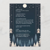 森素朴星の雪の明るい冬の結婚式 エンクロージャーカード (正面)