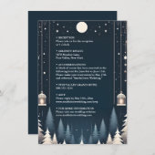 森素朴星の雪の明るい冬の結婚式 エンクロージャーカード (正面/裏面)