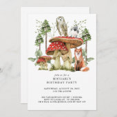 森素朴林の動物ボーイ誕生日 招待状 (正面/裏面)