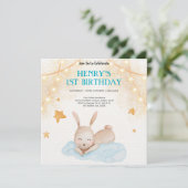 森素朴林の動物ワイルドワン誕生日 招待状 (スタンド正面)