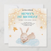 森素朴林の動物ワイルドワン誕生日 招待状 (正面)