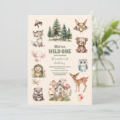 森素朴林の動物ワイルドワン誕生日 招待状 (スタンド正面)