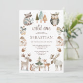 森素朴林の動物ワイルドワン誕生日 招待状 (スタンド正面)