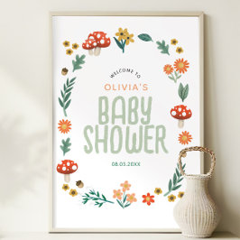 森素朴林の赤ちゃんシャワー歓迎サイン ポスター