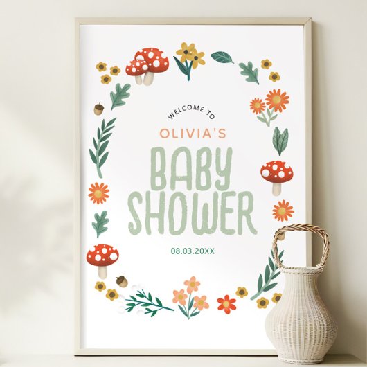 森素朴林の赤ちゃんシャワー歓迎サイン ポスター