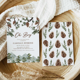 森素朴男の子の赤ちゃん 招待状