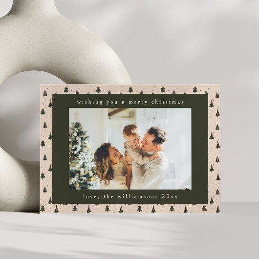 森素朴緑のクリスマスツリー2枚の写真 シーズンカード