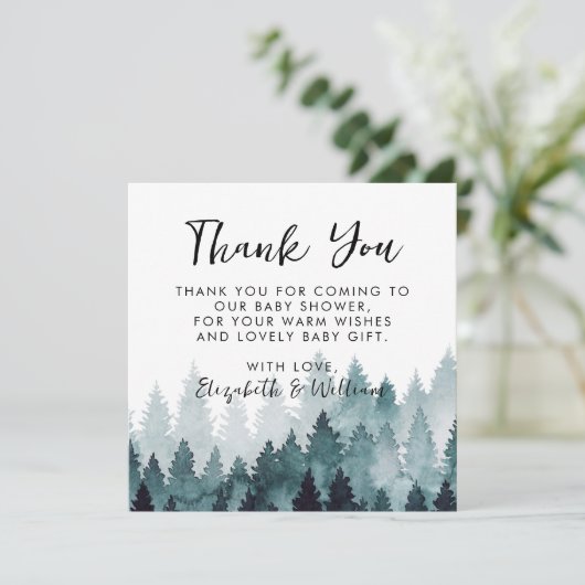 森素朴赤ちゃんシャワーありがとう サンキューカード (スタンド正面)