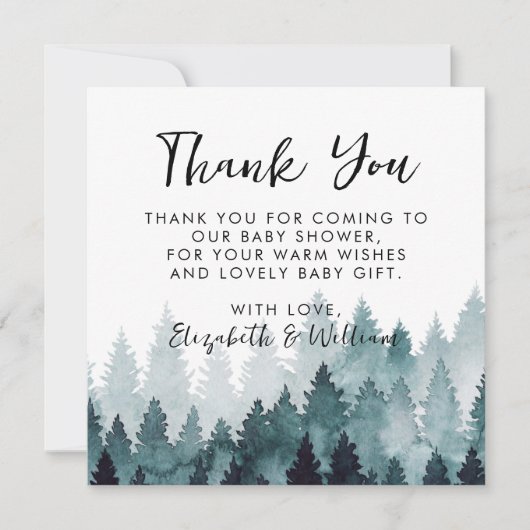 森素朴赤ちゃんシャワーありがとう サンキューカード (正面)