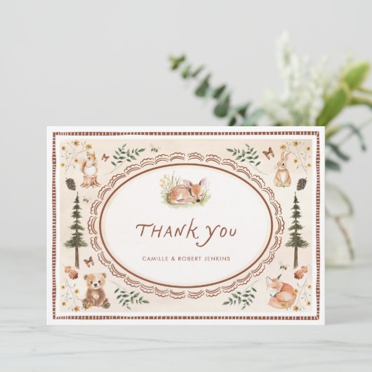 森素朴赤ちゃんシャワーサンキューカード サンキューカード (スタンド正面)