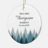 森結婚した初めてのクリスマスミセス結婚ズ セラミックオーナメント (左)