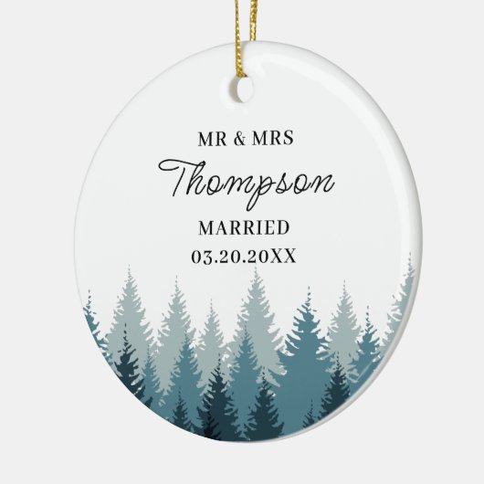 森結婚した初めてのクリスマスミセス結婚ズ セラミックオーナメント (左)