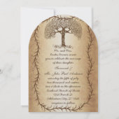 森結婚の木の紙結婚 招待状 (正面)