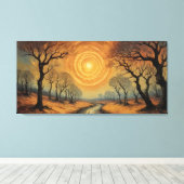 森絵を描の中の川走の一画 キャンバスプリント (インサイチュ (ウッドフロア))