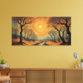 森絵を描の中の川走の一画 キャンバスプリント (インサイチュ (リビング))