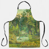 森絵画の水色 エプロン (正面)