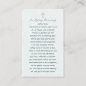 森自然葬儀記念祈りの言葉フォトカード 名刺 (裏面)