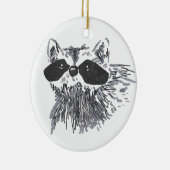 森芸術的動物の野生動物かわいいラクーン セラミックオーナメント (右)