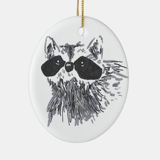 森芸術的動物の野生動物かわいいラクーン セラミックオーナメント (右)