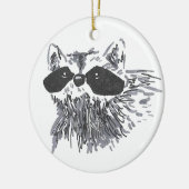 森芸術的動物の野生動物かわいいラクーン セラミックオーナメント (左)