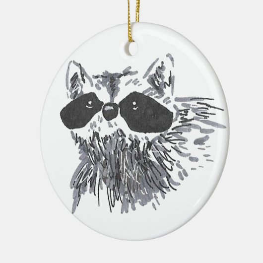 森芸術的動物の野生動物かわいいラクーン セラミックオーナメント (左)