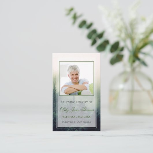 森葬祈りの言葉カード、記念祈りの言葉カード 名刺 (スタンド正面)