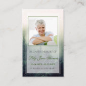 森葬祈りの言葉カード、記念祈りの言葉カード 名刺 (正面)