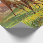 森赤と白のデコパージュの2頭 ラッピングペーパー (角)