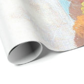 森赤と白のデコパージュの2頭 ラッピングペーパー (ロールコーナー)