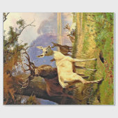 森赤と白池の近くの鹿が離れる ラッピングペーパー (フラット)