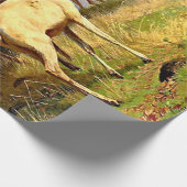 森赤と白池の近くの鹿が離れる ラッピングペーパー (角)