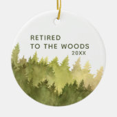 森退職したの水パーソナライズされた色の木へ セラミックオーナメント (正面)