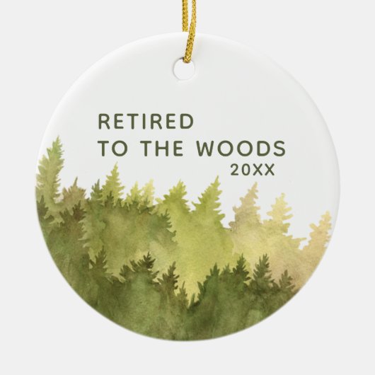森退職したの水パーソナライズされた色の木へ セラミックオーナメント (正面)