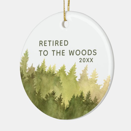 森退職したの水パーソナライズされた色の木へ セラミックオーナメント (左)