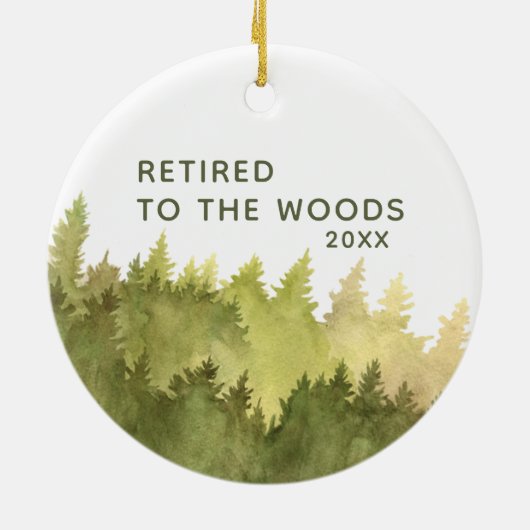 森退職したの水パーソナライズされた色の木へ セラミックオーナメント (裏面)